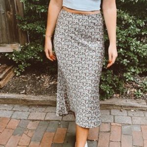 Abercrombie Satin Midi Skirt